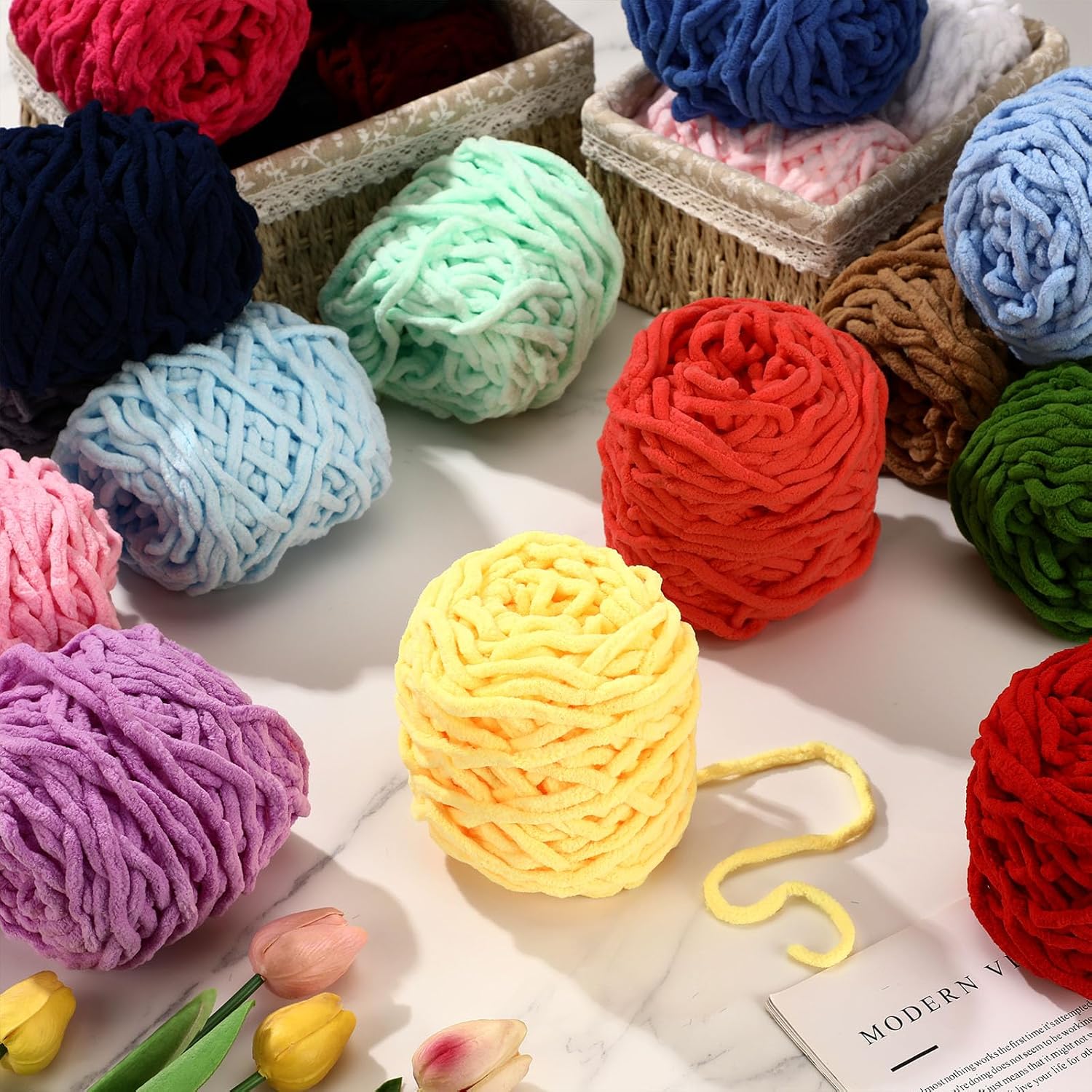 3PCS 300g Chenille Knitting Ya – обзор и цена Wool Blanket Herringbone