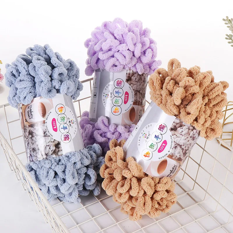 5pcs100g/Roll Puffy Finger Loo – обзор и цена Throw Blanket Chunky Knit