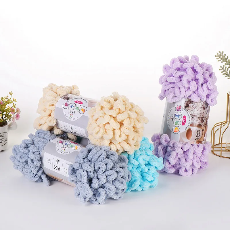 5pcs100g/Roll Puffy Finger Loo – обзор и цена Throw Blanket Chunky Knit
