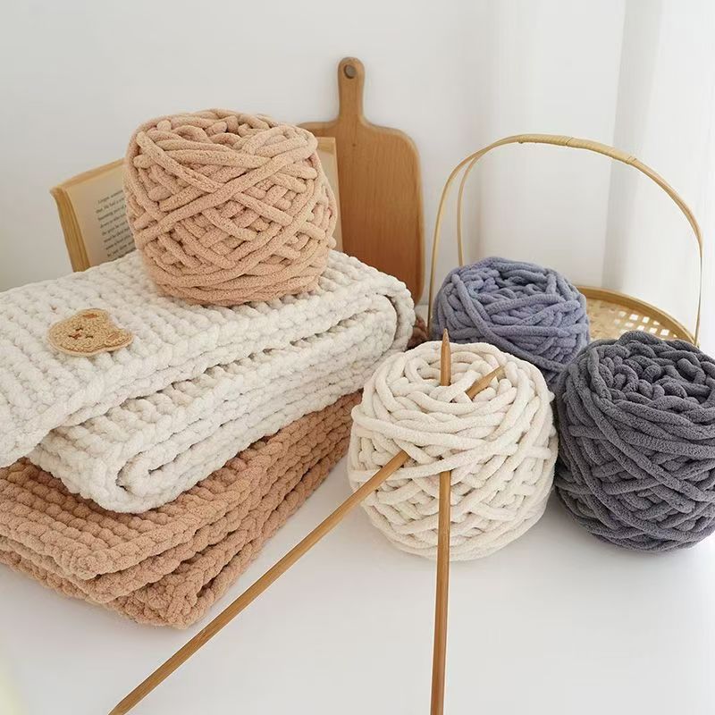 3PCS 300g Chenille Knitting Ya – обзор и цена Wool Blanket Herringbone
