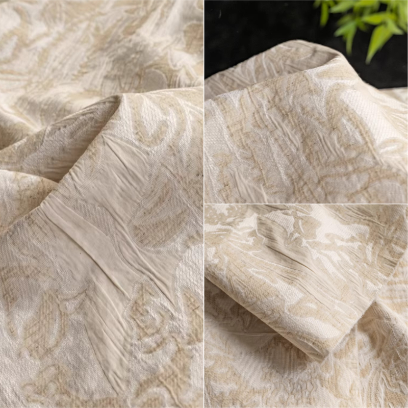 Beige Linen Jacquard Fabric Fl – обзор и цена Home Textiles Design