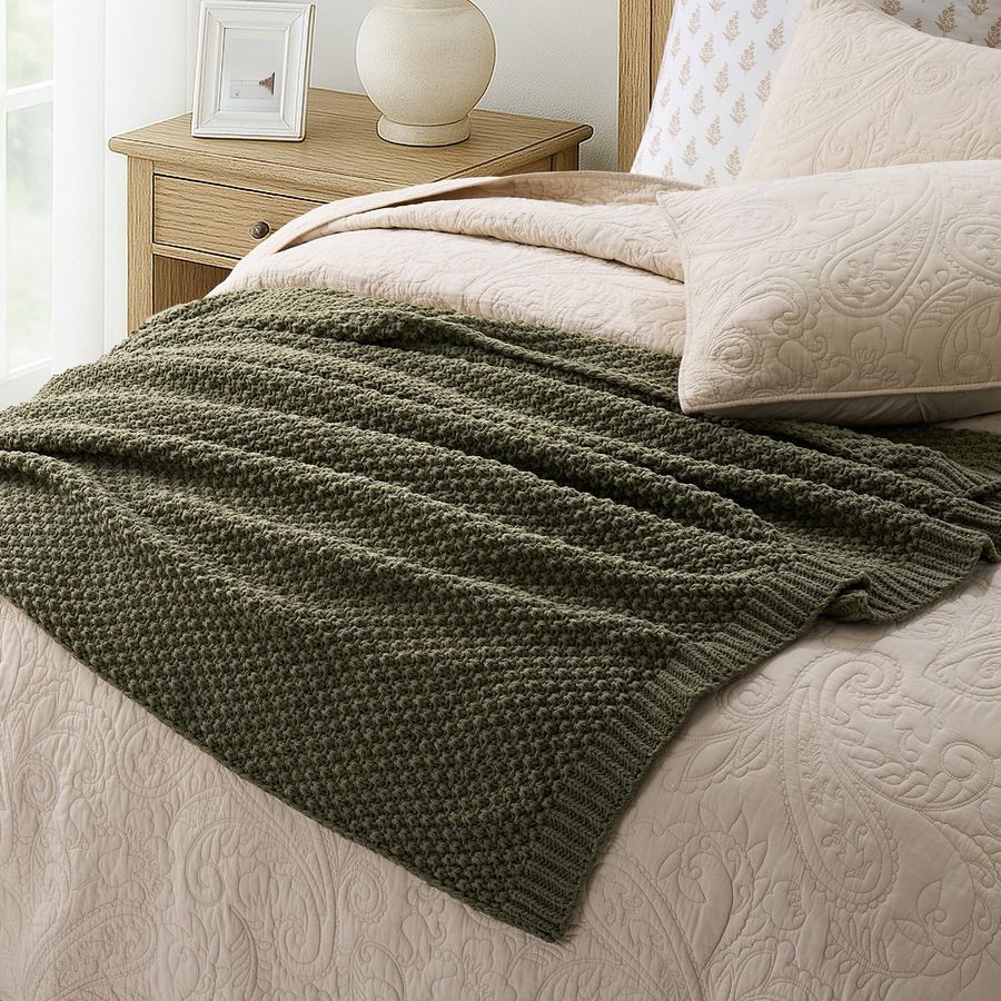 Chunky Chenille Knit Throw Bla – обзор и цена Throw Blanket Chunky Knit