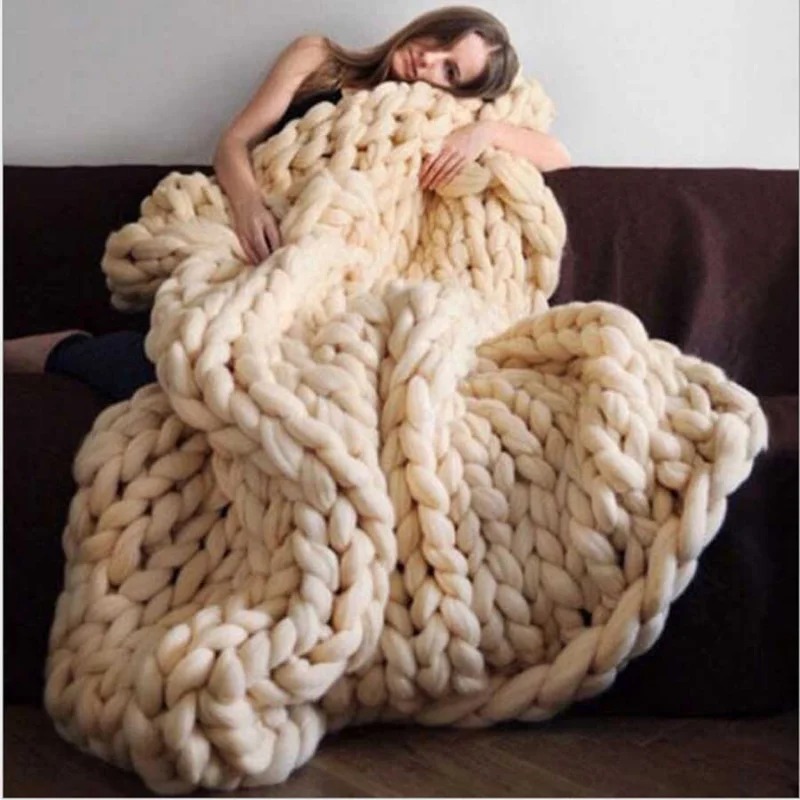 Fashion Chunky Wool Blanket Th – обзор и цена Throw Blanket Chunky Knit