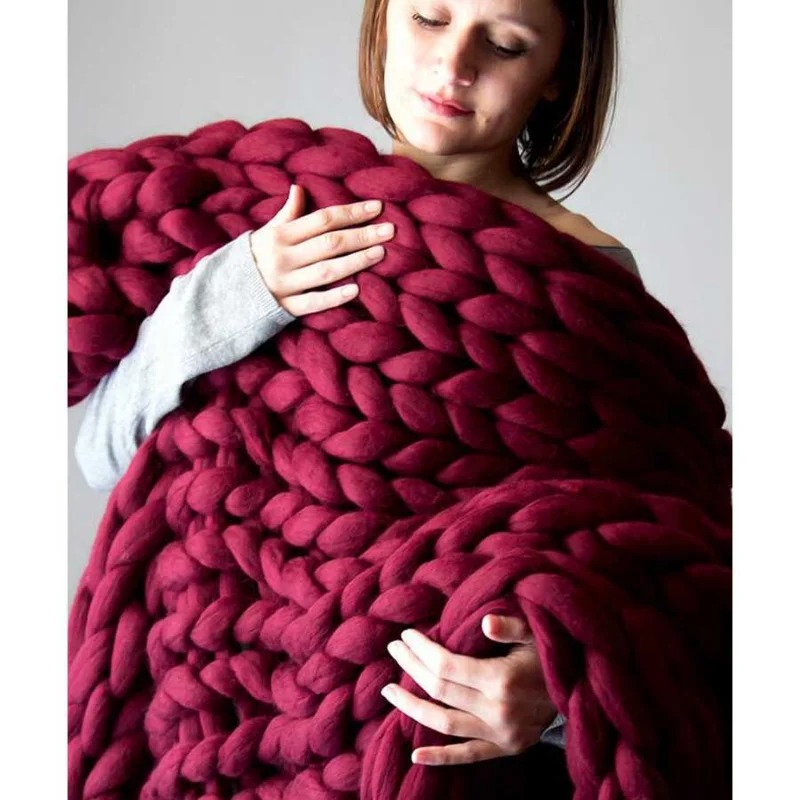 Fashion Chunky Wool Blanket Th – обзор и цена Throw Blanket Chunky Knit