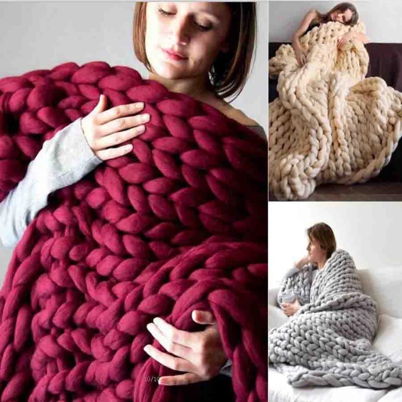 Fashion Chunky Wool Blanket Th – обзор и цена Throw Blanket Chunky Knit