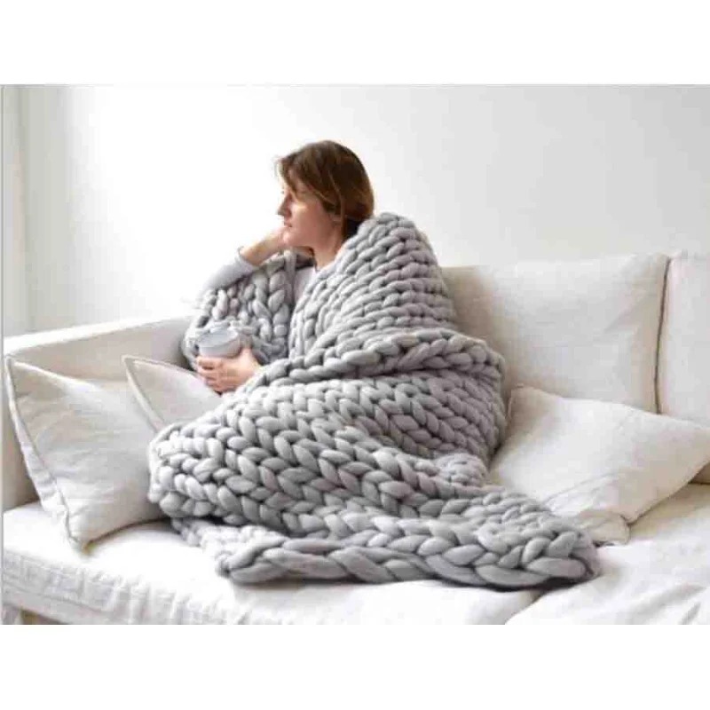 Fashion Chunky Wool Blanket Th – обзор и цена Throw Blanket Chunky Knit