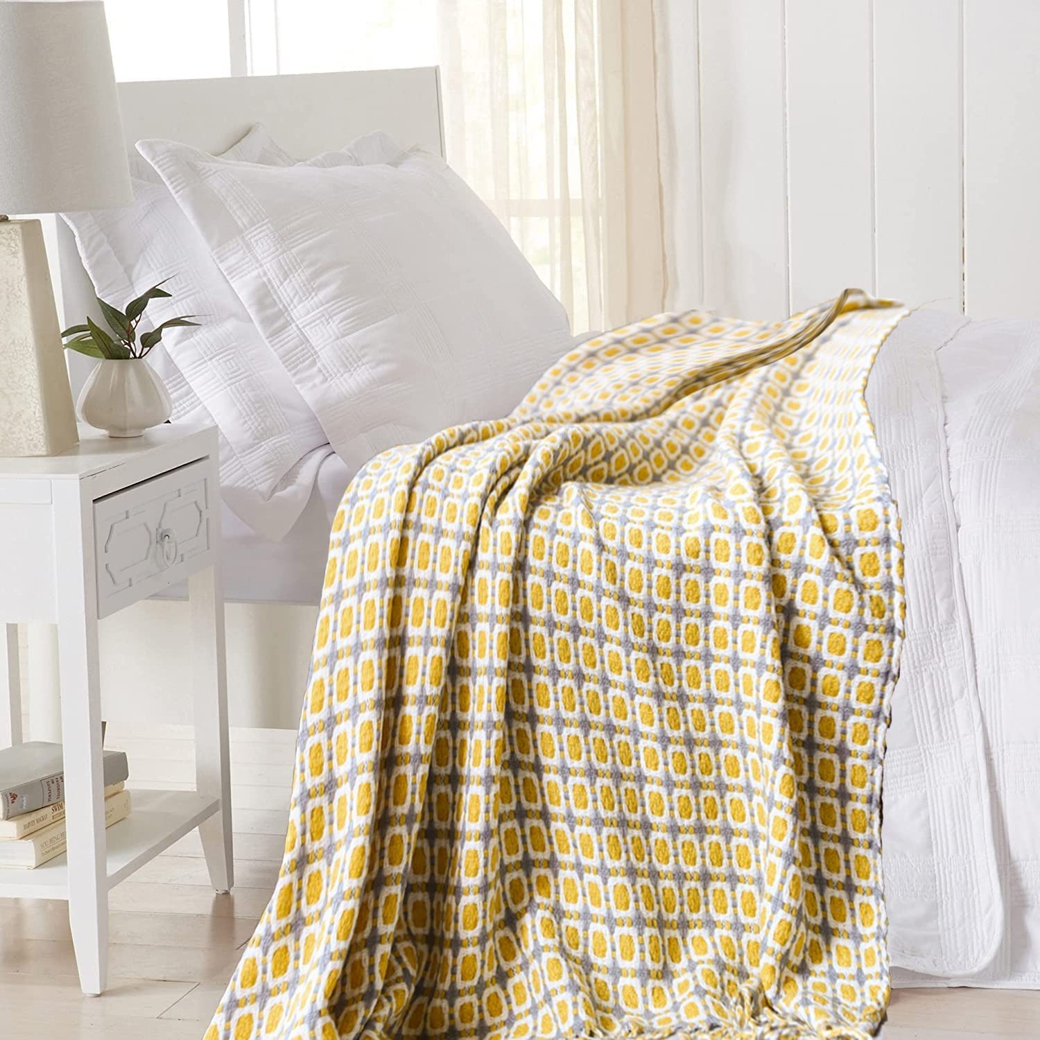 Mustard Yellow Nordic Knitted  – обзор и цена Throw Blanket Chunky Knit