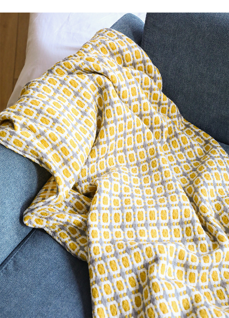 Mustard Yellow Nordic Knitted  – обзор и цена Throw Blanket Chunky Knit