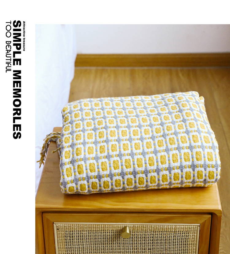 Mustard Yellow Nordic Knitted  – обзор и цена Throw Blanket Chunky Knit