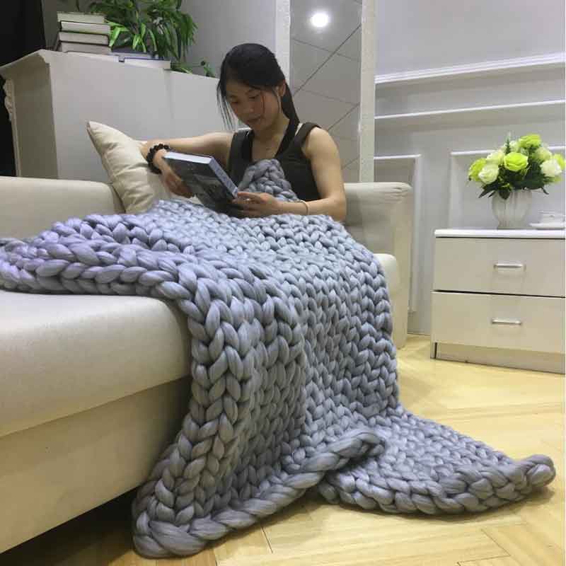 Fashion Hand Chunky Knitted Bl – обзор и цена Throw Blanket Chunky Knit