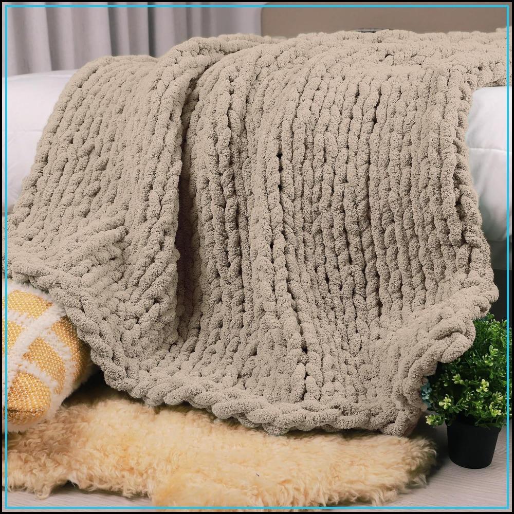 Handmade Chunky Knit Throw Bla – обзор и цена Throw Blanket Chunky Knit