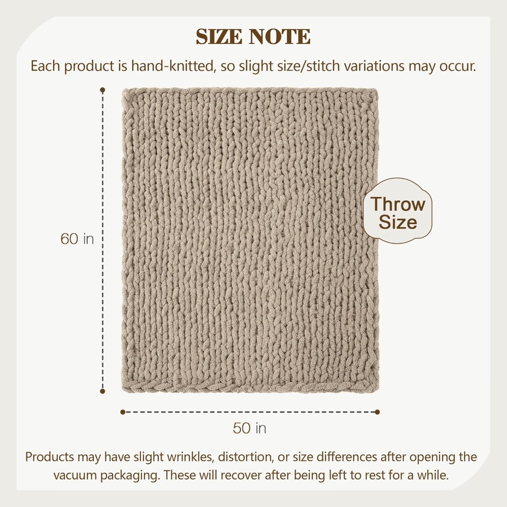 Handmade Chunky Knit Throw Bla – обзор и цена Throw Blanket Chunky Knit
