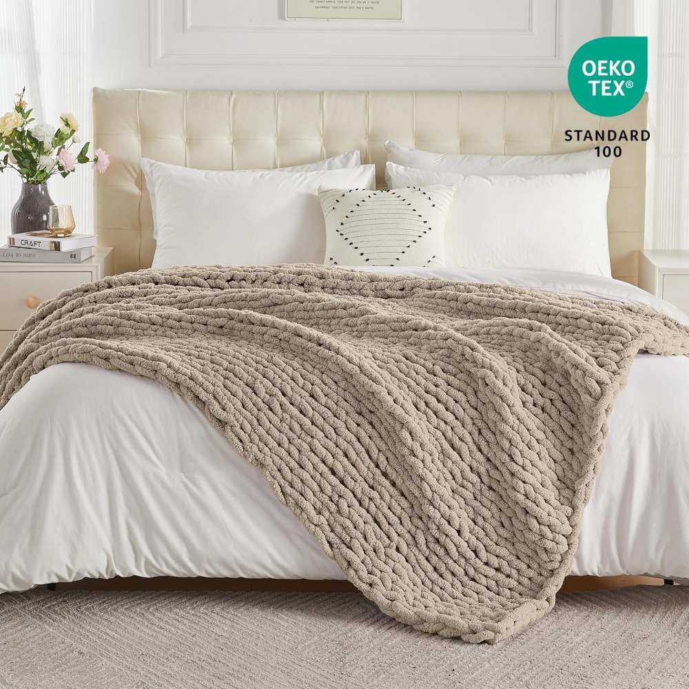 Handmade Chunky Knit Throw Bla – обзор и цена Throw Blanket Chunky Knit