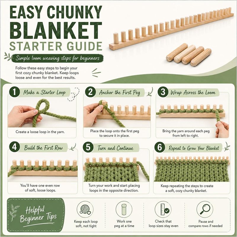 ABVG-Chunky Blanket Loom Kit,  – обзор и цена Throw Blanket Chunky Knit