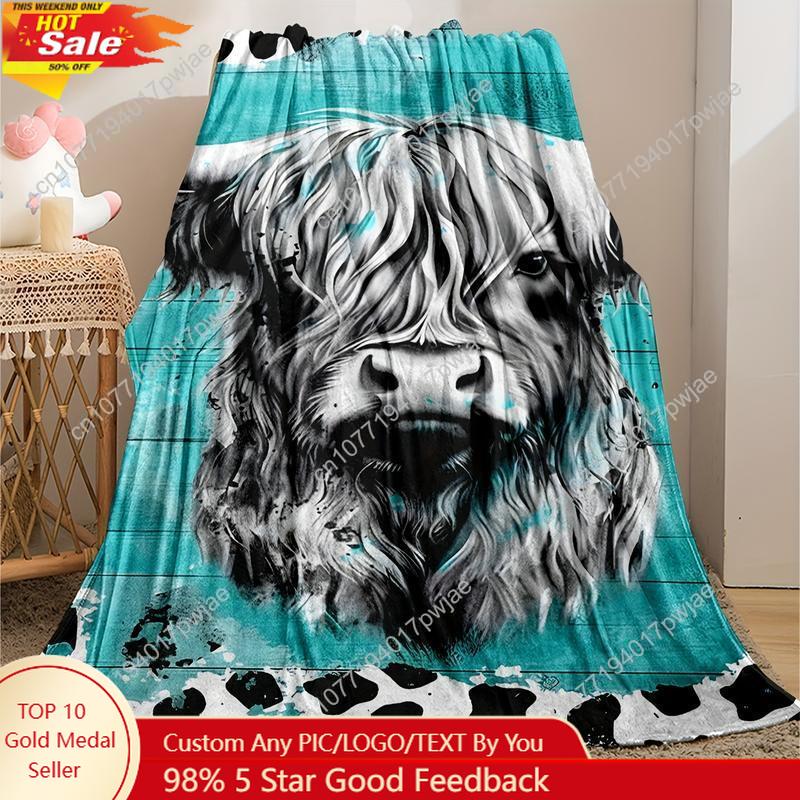 Cozy Soft Highland Cow Flannel – обзор и цена Throw Blanket Chunky Knit