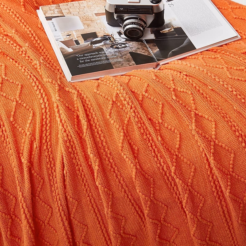 Orange Knitted Throw Blankets  – обзор и цена Throw Blanket Chunky Knit