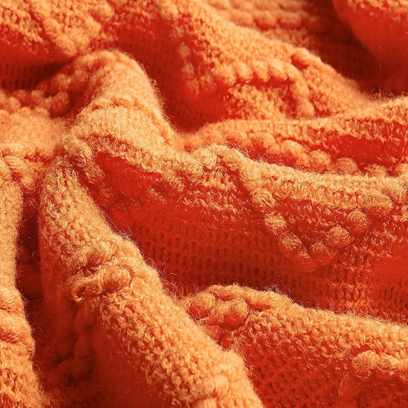 Orange Knitted Throw Blankets  – обзор и цена Throw Blanket Chunky Knit