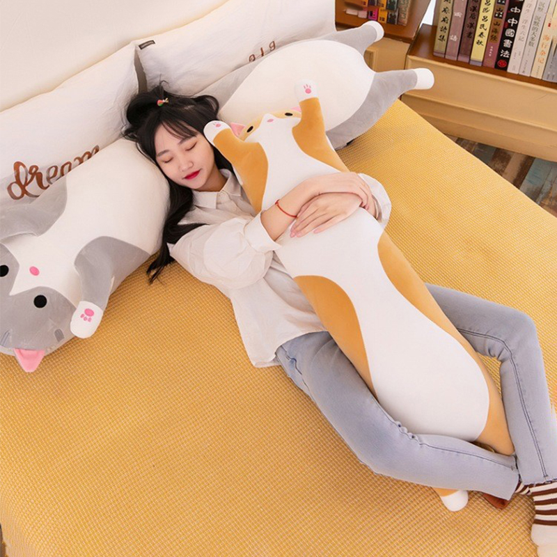 Cute Cat Plush Toy Long Pink B – обзор и цена Bolster Pillow Long
