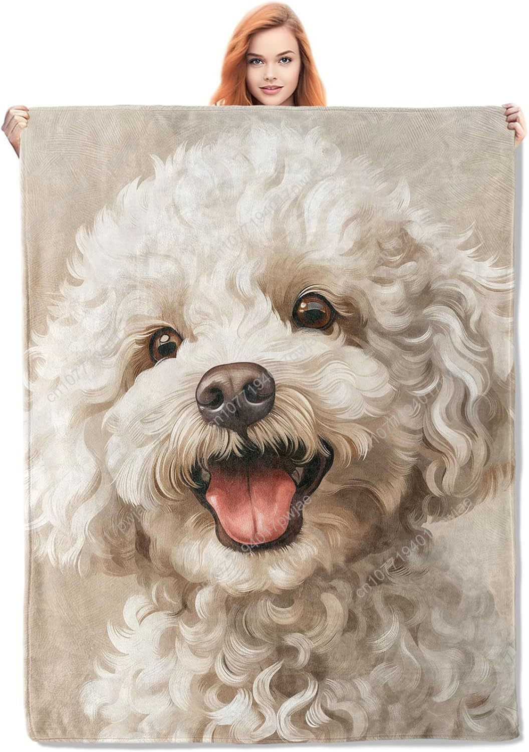 Joyful Poodle Portrait Blanket – обзор и цена Home Textiles Design