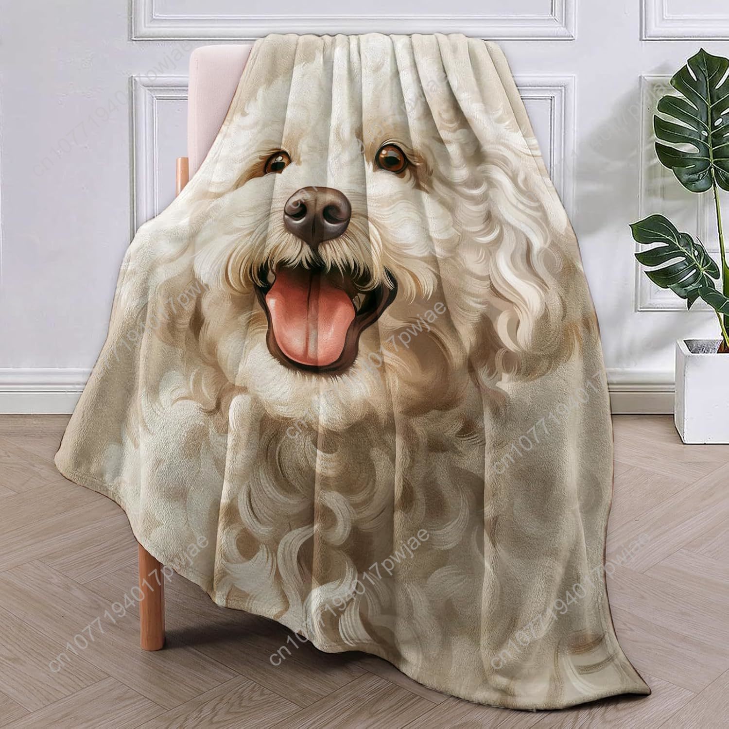 Joyful Poodle Portrait Blanket – обзор и цена Home Textiles Design