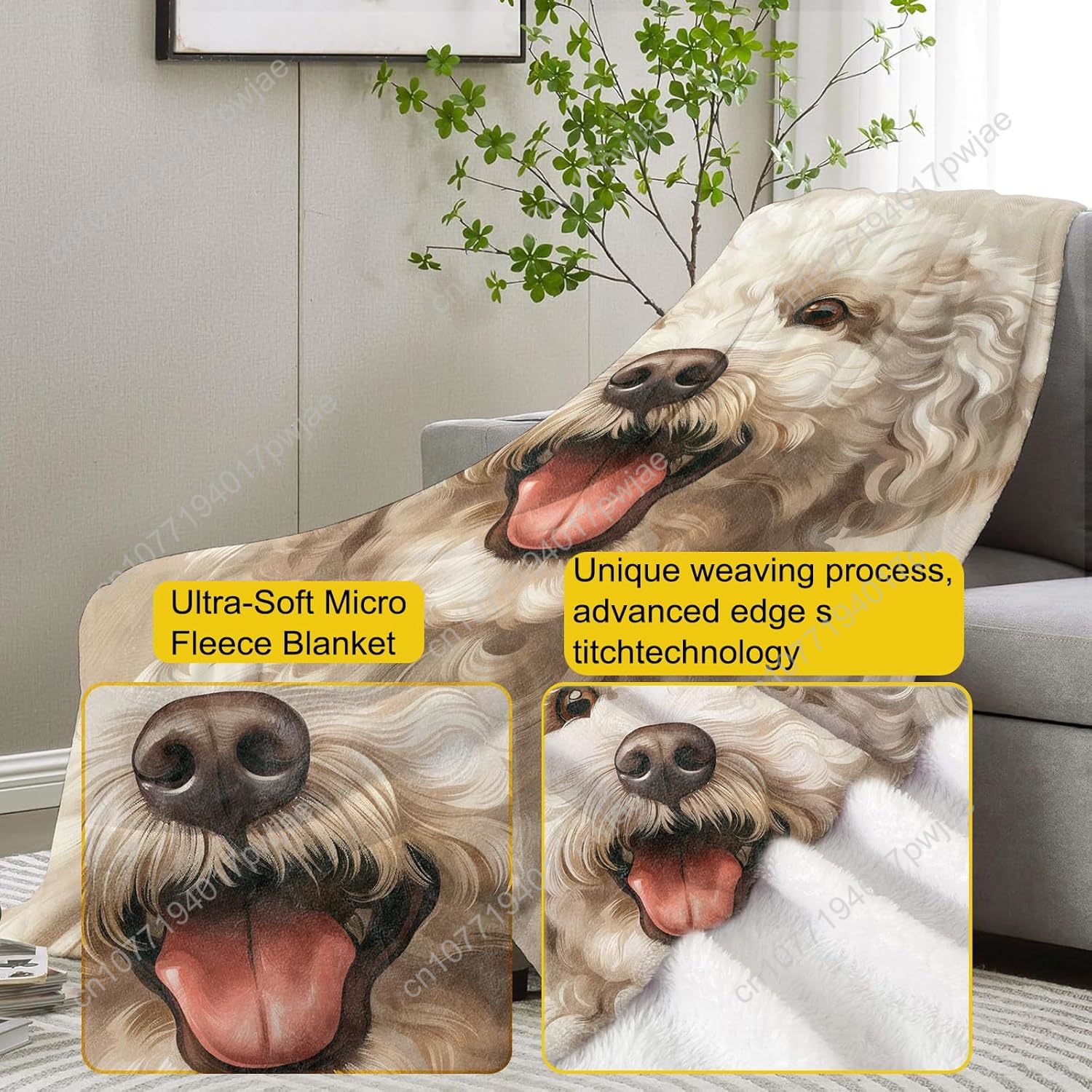 Joyful Poodle Portrait Blanket – обзор и цена Home Textiles Design