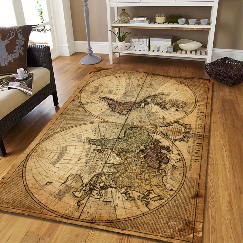 Vintage Map Design Non-Slip Fl – обзор и цена Home Textiles Design