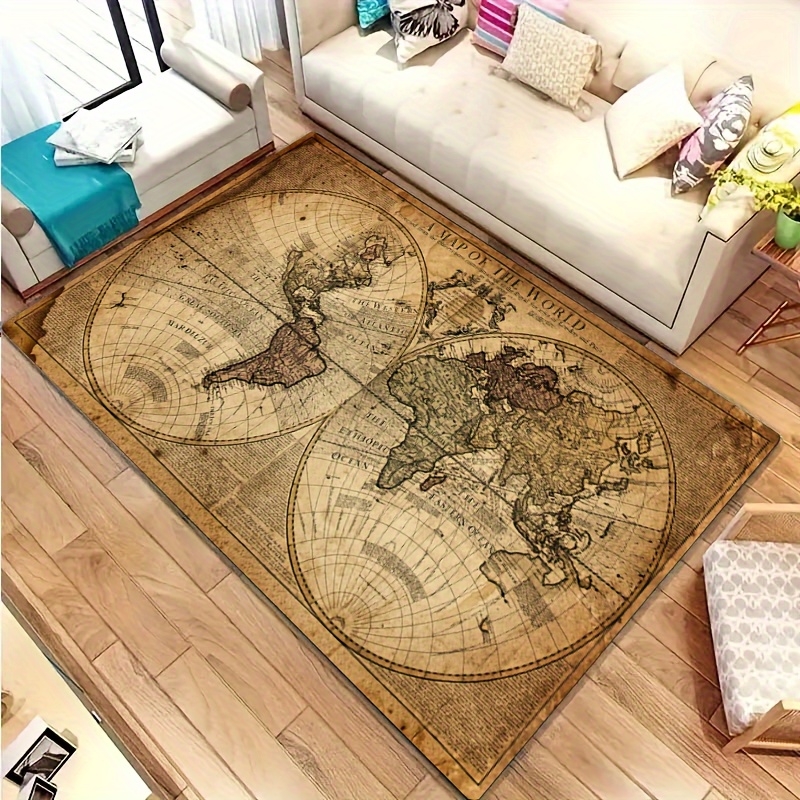 Vintage Map Design Non-Slip Fl – обзор и цена Home Textiles Design