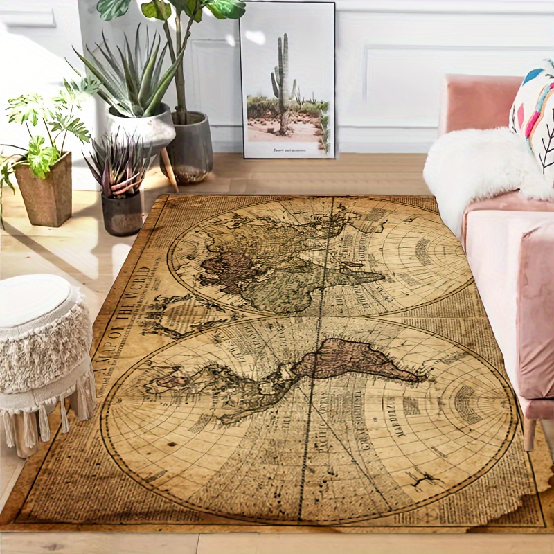 Vintage Map Design Non-Slip Fl – обзор и цена Home Textiles Design