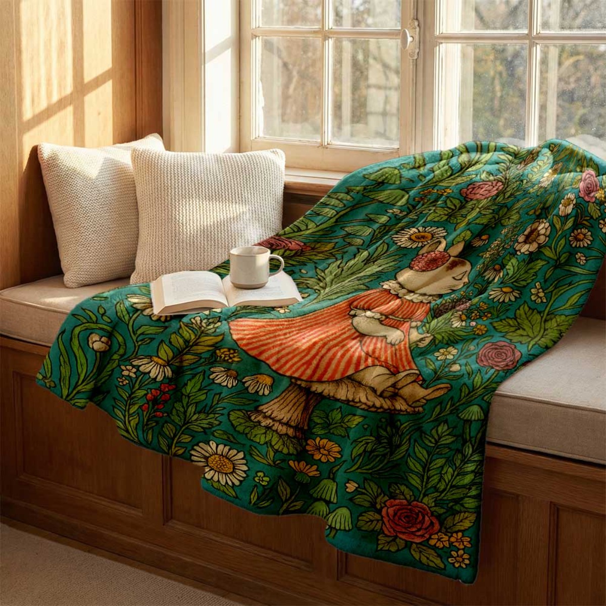 Whimsical Floral Rabbit Throw  – обзор и цена Throw Blanket Chunky Knit