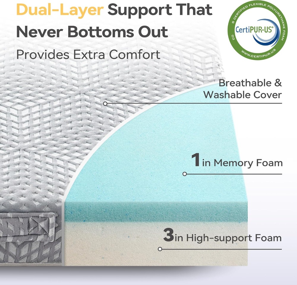 Memory Foam Folding Topper 3.9 – обзор и цена Memory Foam Topper