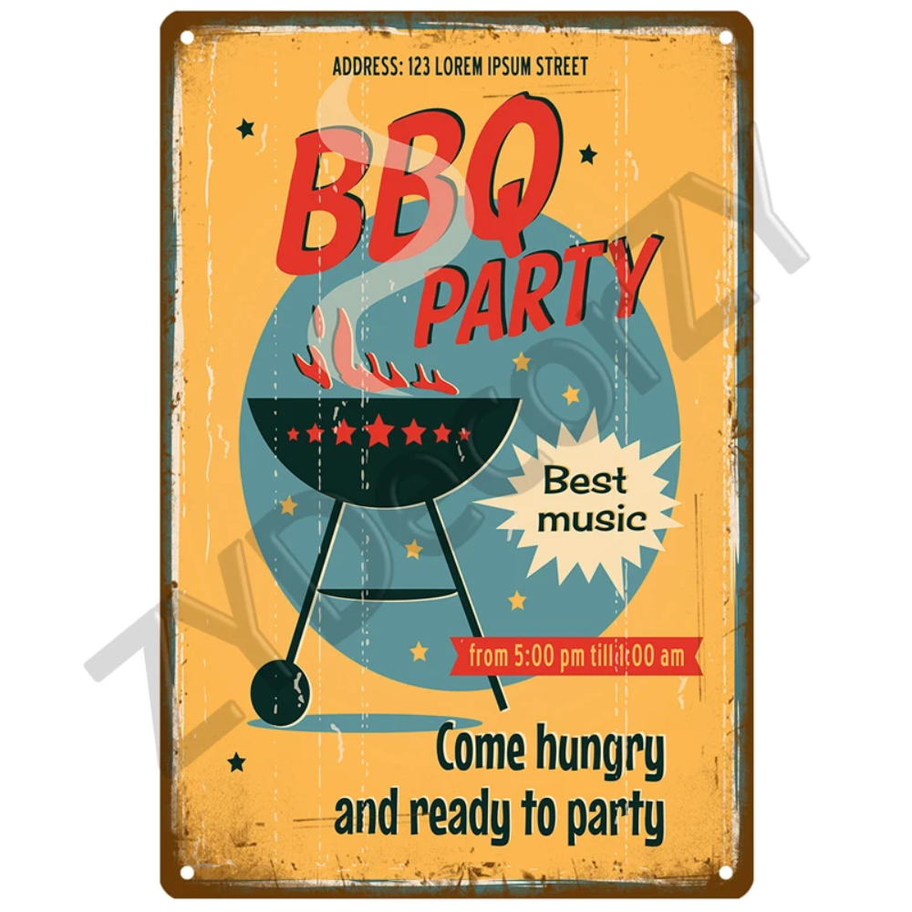 Retro BBQ Sign - Vintage Wall  – обзор и цена Vintage Home Textiles